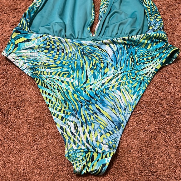 Victorias Secret Deep V Open Back Halter One Piece Bathing Suit - Picture 6 of 7